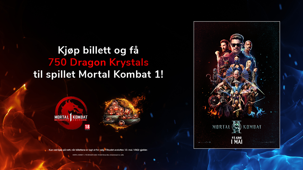 Kjøp billett til Mortal Kombat 2 – få Dragon Krystals