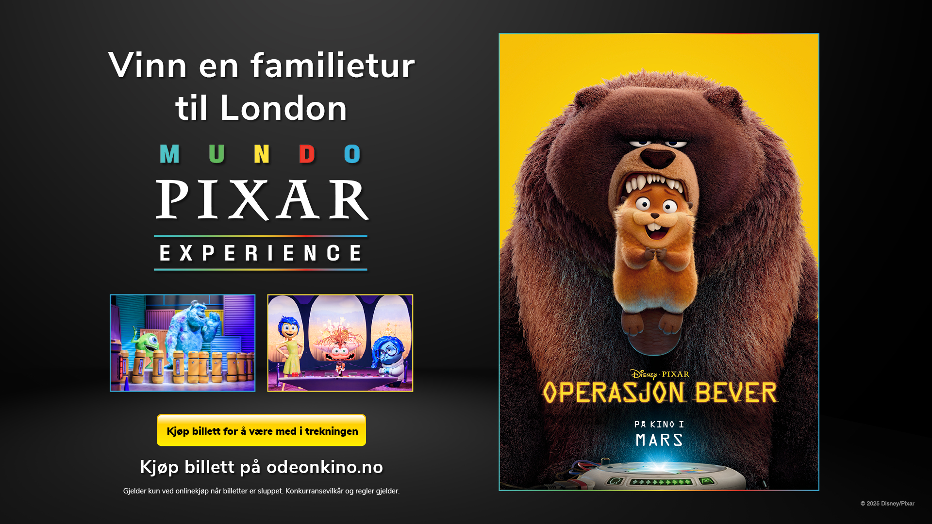 Vinn en familiereise til London og Mundo Pixar Experience